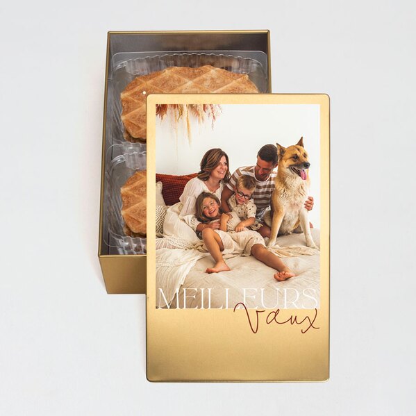 grande boite a biscuits doree avec photo gaufrettes 20x13cm TA14974-2300007-09 1