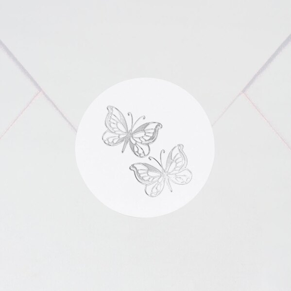 sticker autocollant mariage papillons argentes TA173-005-09 1