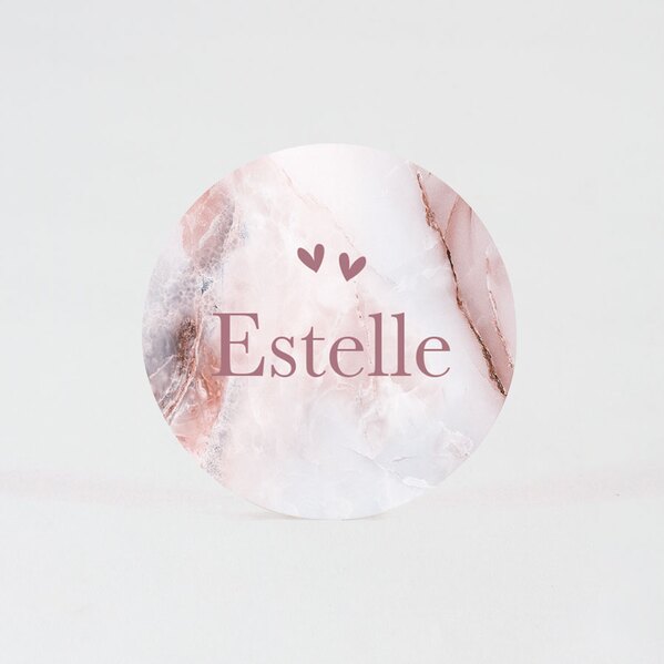 sticker bapteme effet marbre rose 5 9 cm TA531-225-09 1
