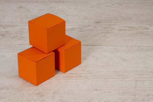 boite a dragees naissance cube orange buromac 719005 TA719-005-09 1